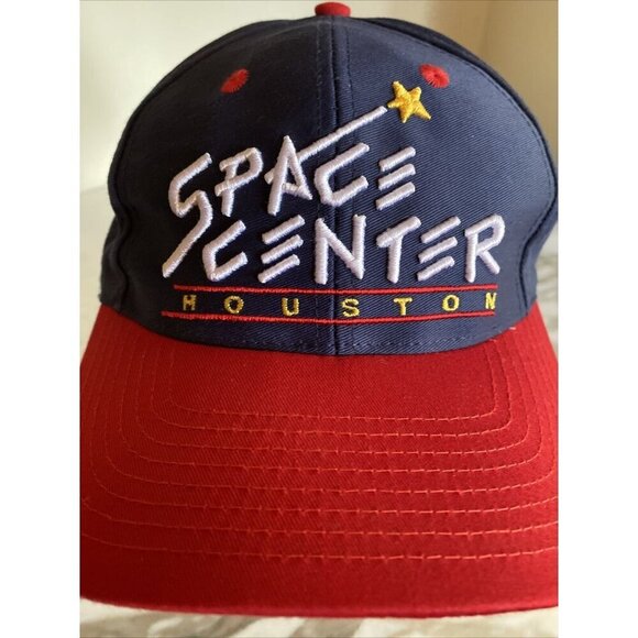 Blue Red Houston Space Center Hat Cap Adjustable Vintage 1990's - Picture 2 of 7